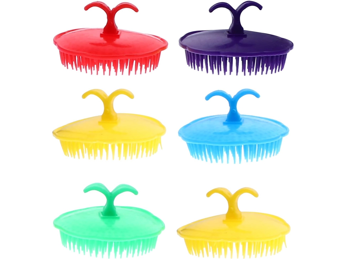Conjunto Genérico De 12 Escovas Cabelo Leves E Criativas Para Massagem No Couro Cabeludo, Pentes Suaves Anticaspa, Para