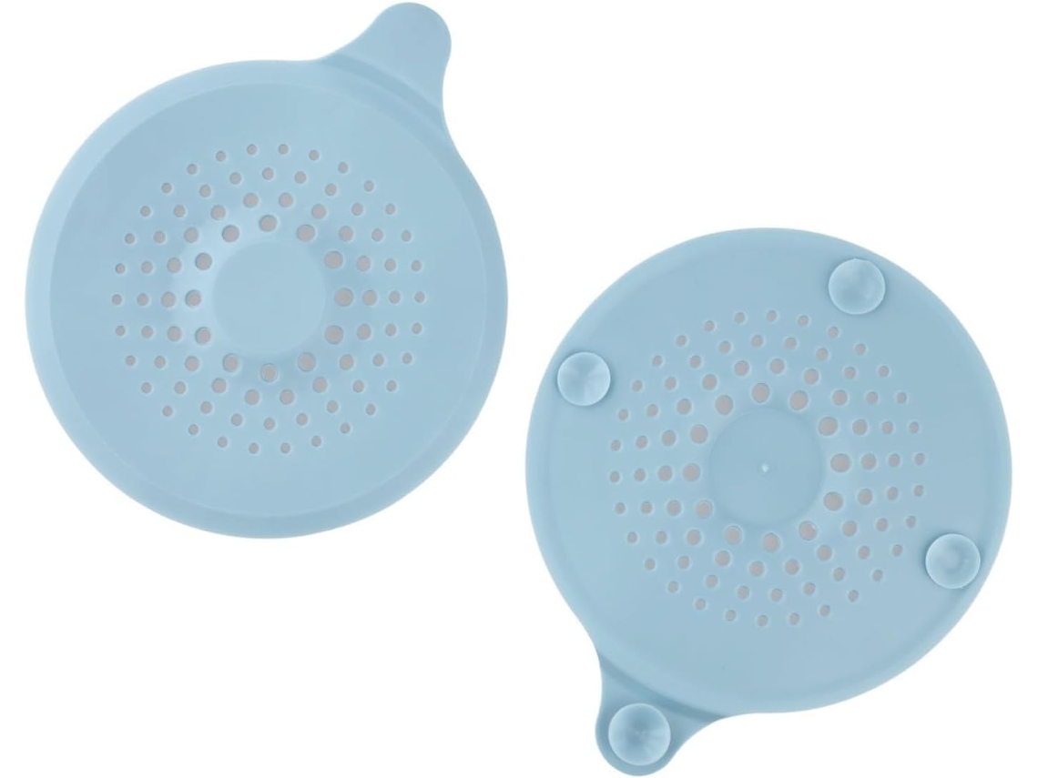 Tampa De Silicone Para Ralo Chuveiro Com Coletor Cabelo E Ventosa