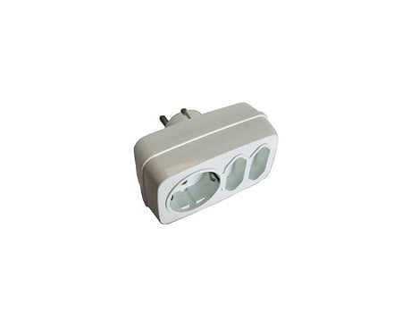 Conector Múltiplo Triplo Misto 2 X 2p 2p T (16 A) 250 V Branco (embalado Em Plástico Termoencolhível) Bf (10 A)