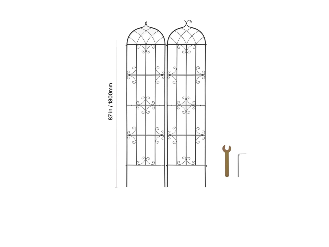 Treliça De Jardim, Construção Em Metal, Suporte Versátil Para Plantas, 2 Peças