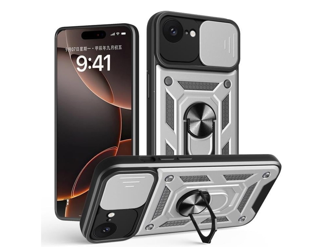 Capa Para Iphone 17e - Tampa Deslizante Para Câmera - Tpu Pc