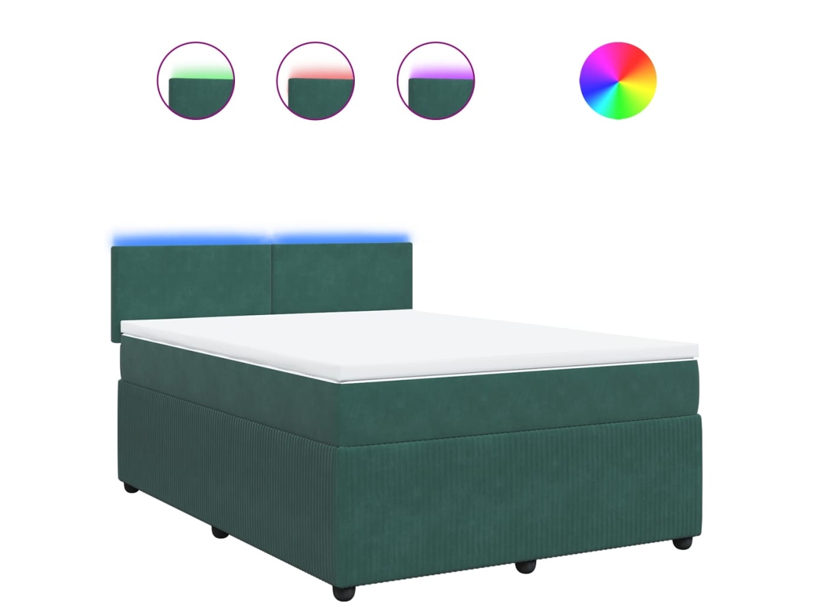 Box Spring Bed, Box Spring Beds Vidaxl Verde Veludo (140 X 200 Cm)