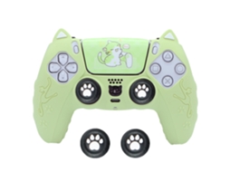 Capa Comando Para Ps5, Capa Protetora De Silicone Com Desenho Animado E Capa Para Joystick E Adesivo (verde Claro) Cuich