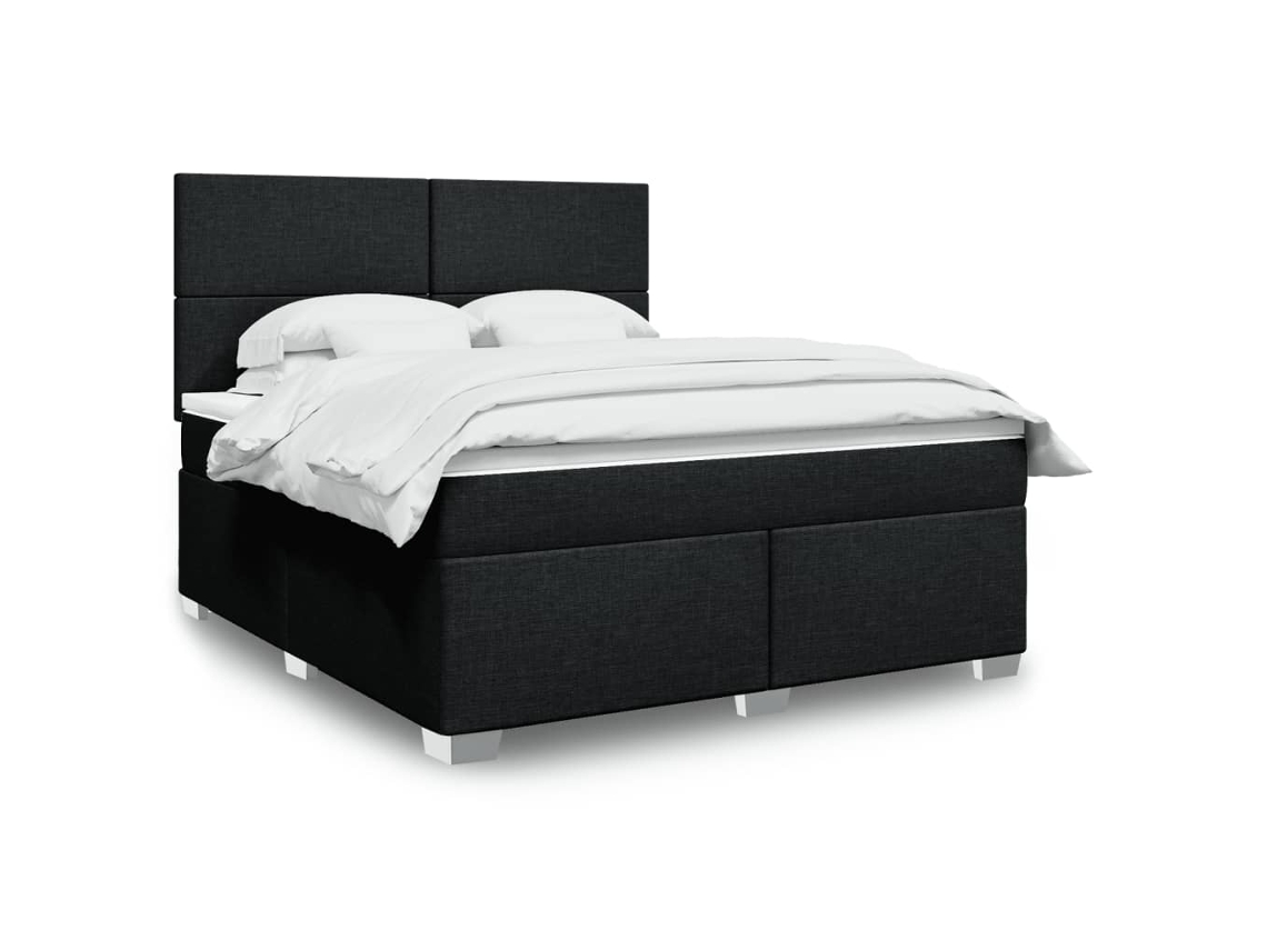 Vidaxl Cama Com Molas/colchão 180x200 Cm Tecido Preto