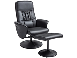 Conjunto 2 Poltronas com Banquinho Reclinável, Preto | S/MARCA