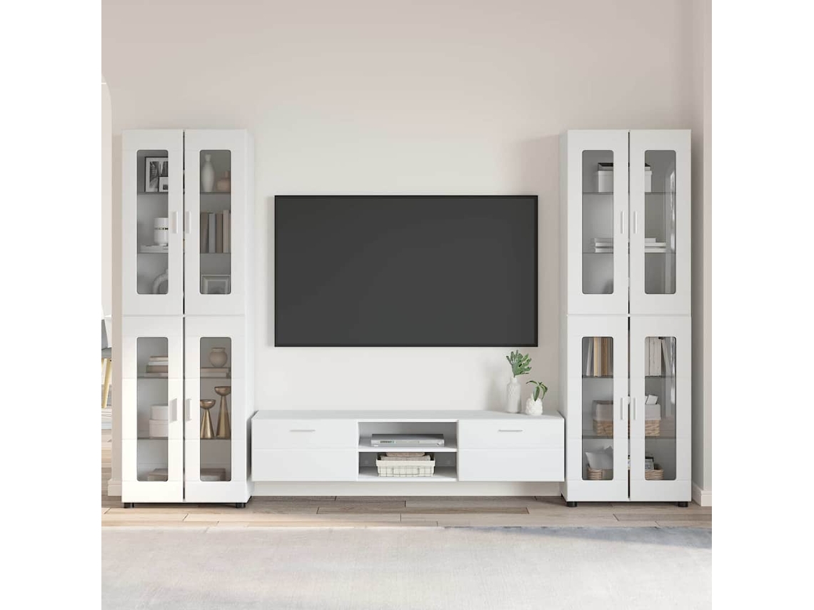 Vidaxl Conjunto De Móvel De Tv Florin 3 Pcs Branco Madeira Processada