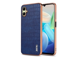 Capa Tkdaddy Azns Para Samsung Galaxy A07 4g Com Textura De Crocodilo Galvanizada Em Pu Tpu, Azul
