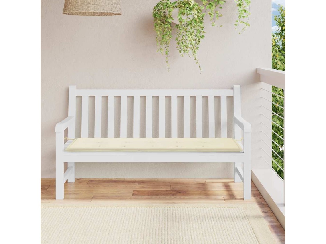 Vidaxl Almofadão P/ Banco De Jardim 150x50x3 Cm Tecido Oxford Creme