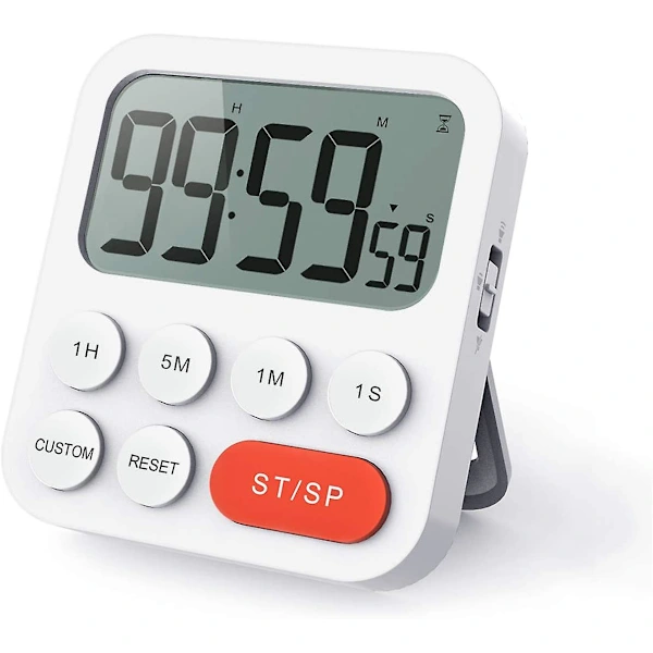 Cronômetro Magnético Digital Para Cozinha Com Relógio, Ímã, 3 Níveis De Volume, Tela Lcd Para Cozinhar, Esportes E Aprendizado, Inclui 2 Pilhas Aaa