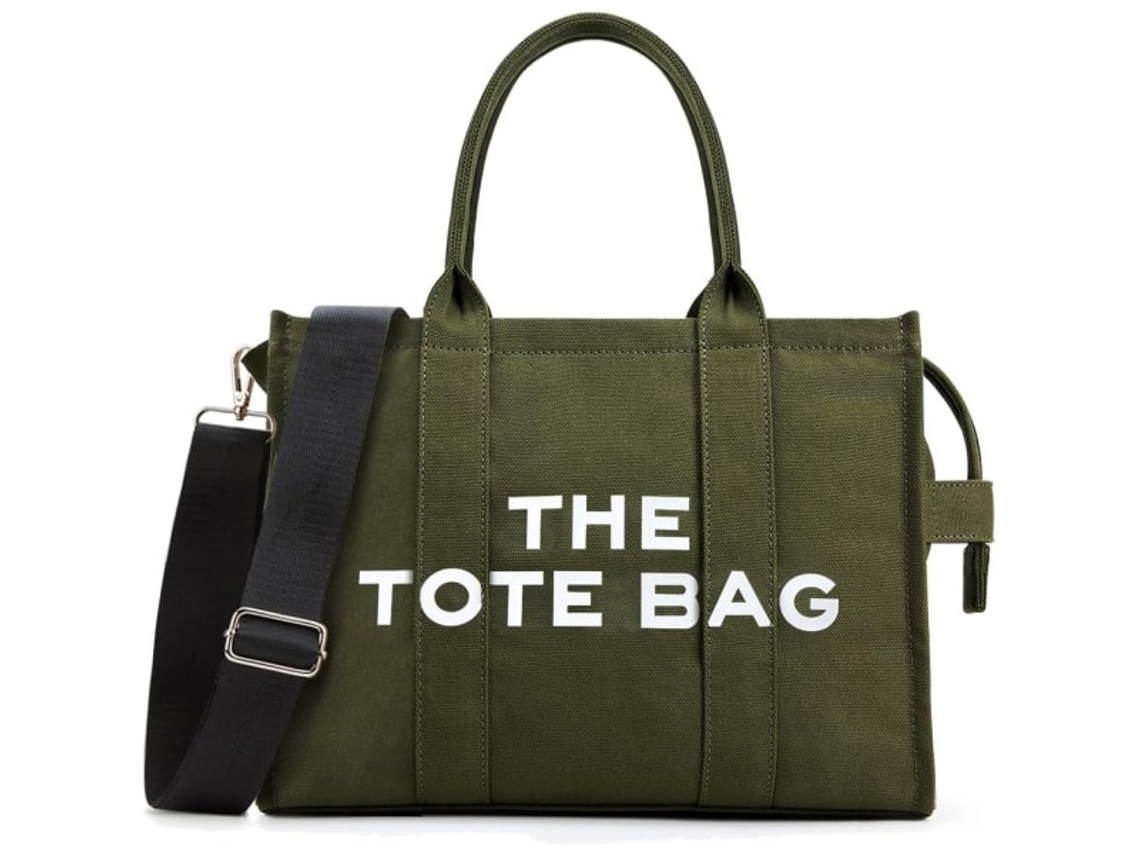Bolsa Tote AQUAFORGE de Lona, Transversal, com Zíper e Alça, Trabalho, Escola, Viagens, Compras