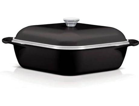 Panela  Lyon para Indução Quadrada Preto (28cm - Alumínio)