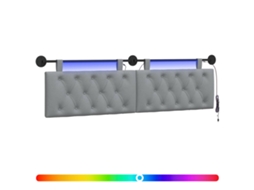 Conjunto 1 Cabeceira Suspensa Vidaxl Cinzento-claro Tecido (190 X 55 X 7 Cm)