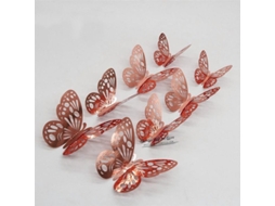 12pcs Adesivos De Parede Borboleta 4d Oca Diy Decoracao Casa Festas Casamento Infantil Oro Rosa 3
