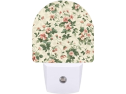 Abajur pequeno com design floral, luz noturna LED com sensor, luz noturna branca suave.