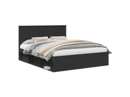Estrutura da Cama Preto 160x200 cm Madeira de Pinheiro Sólida MAISON EXCLUSIVE