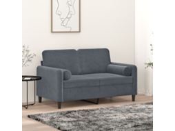 Vidaxl Almofadas Decorativas 2 Pcs Ø15x50 Cm Veludo Cinzento-escuro