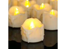 12 Velas Led Sem Chama Com Timer Bateria Candeeiro Elétrico Luz Branca Quente Para Decoração Casa Casamento Halloween