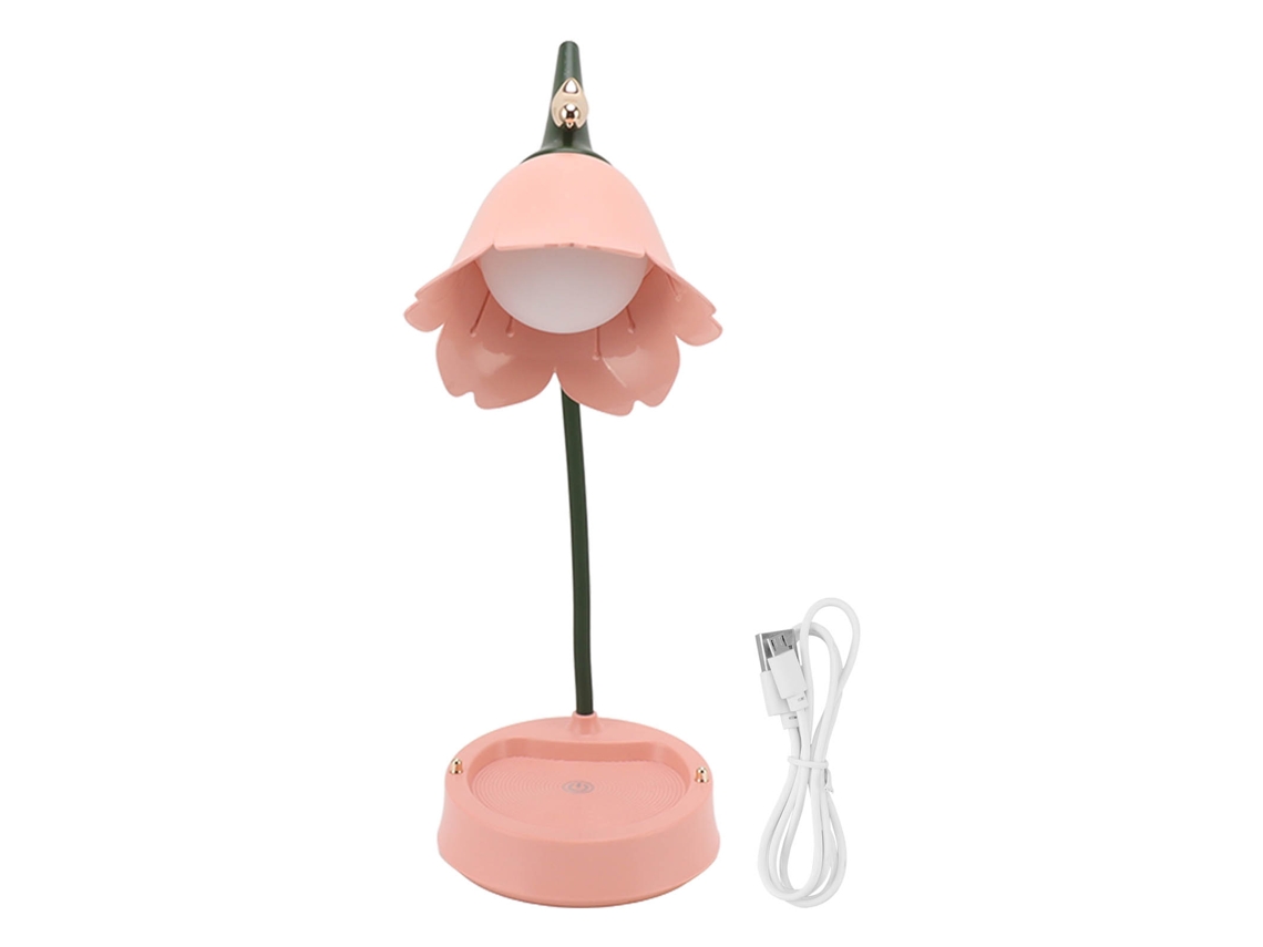 Lâmpada de Mesa Touch Led 3w 3 Níveis Ajustáveis Pétala Usb 5v Rosa