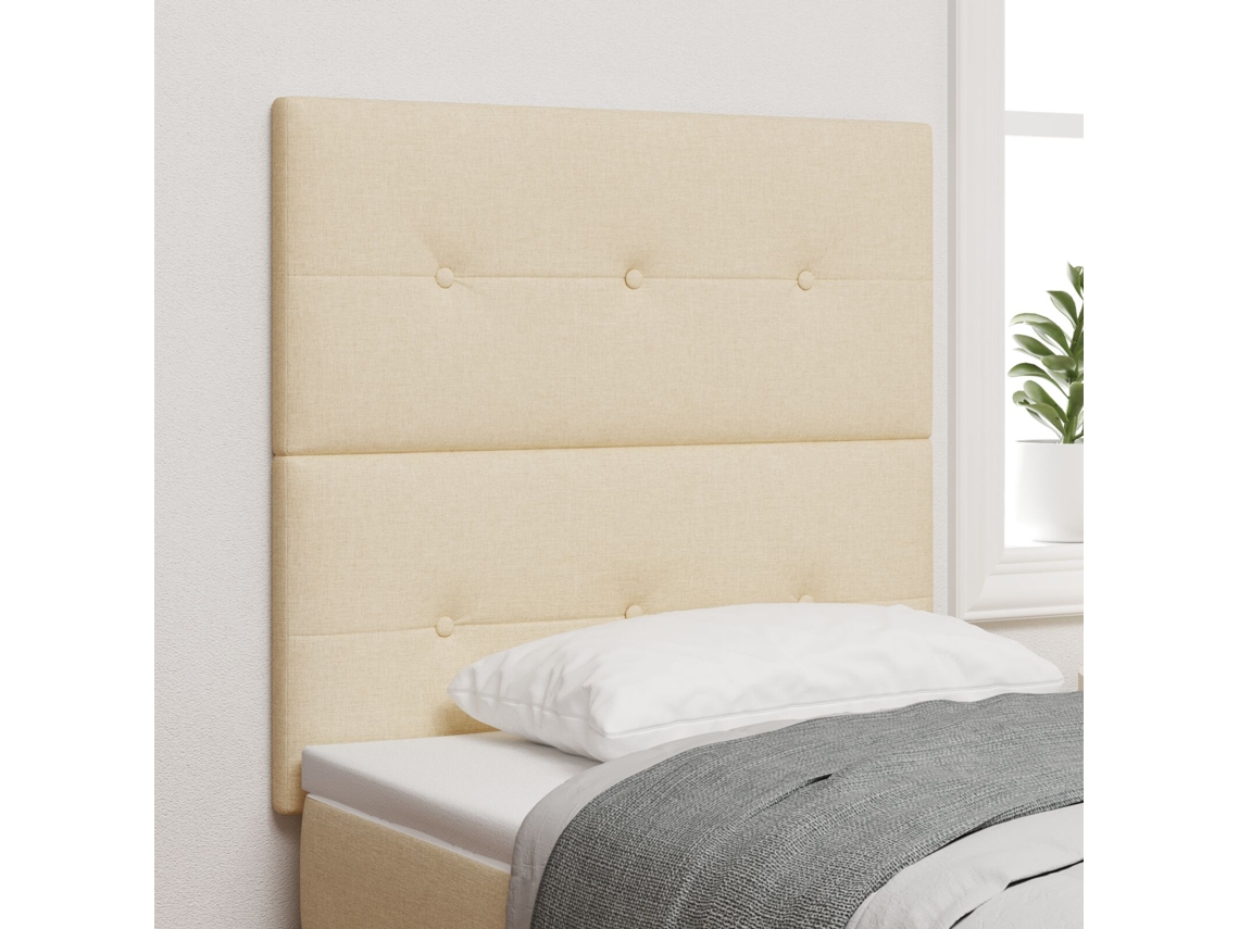 Cabeceira Botão Estofada Creme 90 Cm Tecido Lovely Home