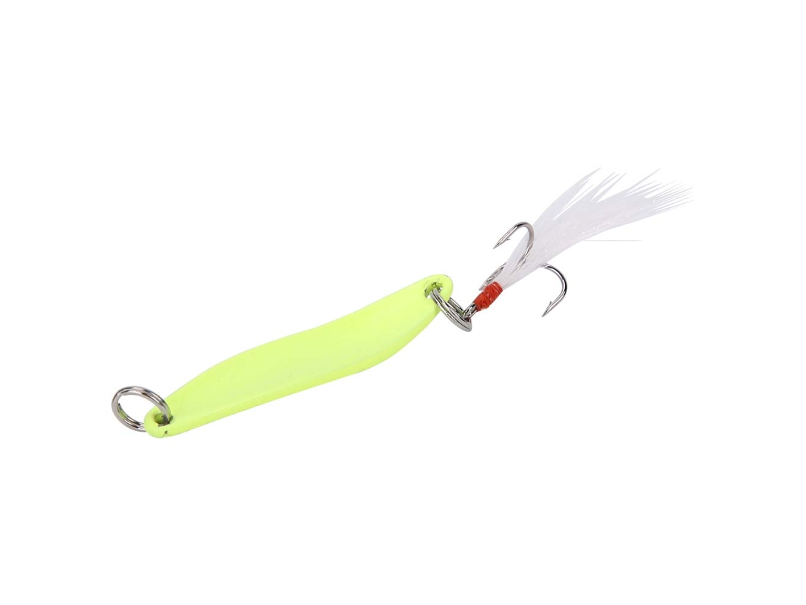 Lure (luminous Spoon Iron Hook) Willow Leaf Luminous Spoon Iron Hook With Tied Hair Lure Weihai Fishing Tackle Wholesale (5g)