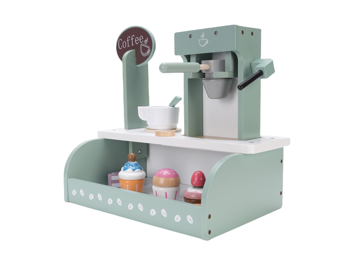 Primerox brinquedo de Cafeteira de Madeira para Crianças Conjunto de Role Play com Acessórios