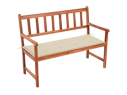 Vidaxl Banco De Jardim C/ Almofadão 120 Cm Madeira De Acácia Maciça