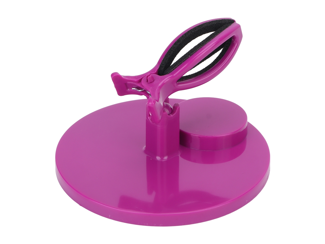 Suporte Para Frascos De Esmalte De Uñas Com Base Larga Anti-queda Clip De Fixação Para Manicure Pintura Roxa