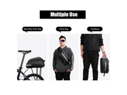 Bolsa Traseira Mali para Bicicleta Multifuncional Impermeável 12l com Apoio de Ombro para Rack de Carga
