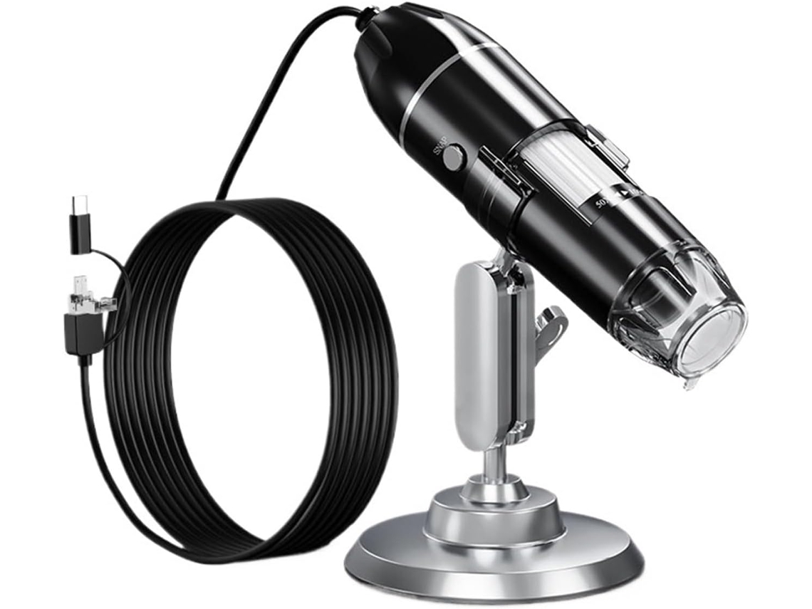 Microscópio Digital 3 em 1 1600x com Câmera e Componentes Eletrônicos, Portátil para Soldagem, com Lupa de Led e Carregamento. SFUSHOS