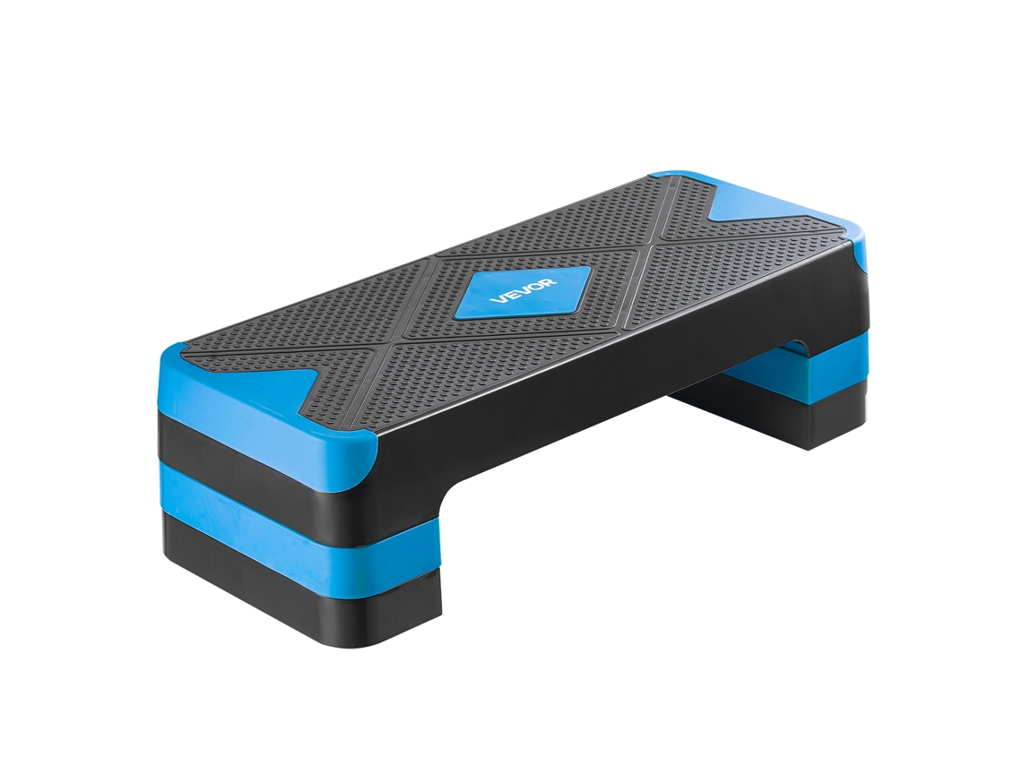 Plataforma de Exercícios Aeróbicos Vevor 71 x 28 cm Ajustável em 4 Níveis, Azul