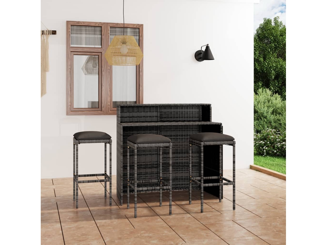Conjunto de Móveis de Jardim HARLANV1 com Almofadões cinzento