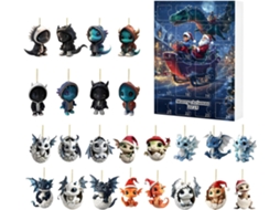 Conjunto De Figuras Em Acrílico, Contagem Regressiva De 24 Dias, Calendário De Natal Com Dragão
