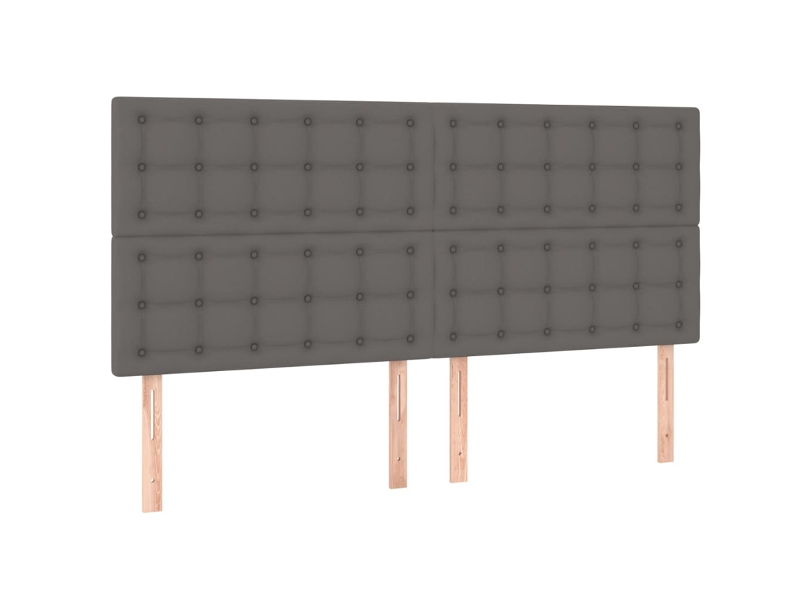 Cabeceira Cinza 200x5x118/128 Cm Couro Sintético MAISON EXCLUSIVE
