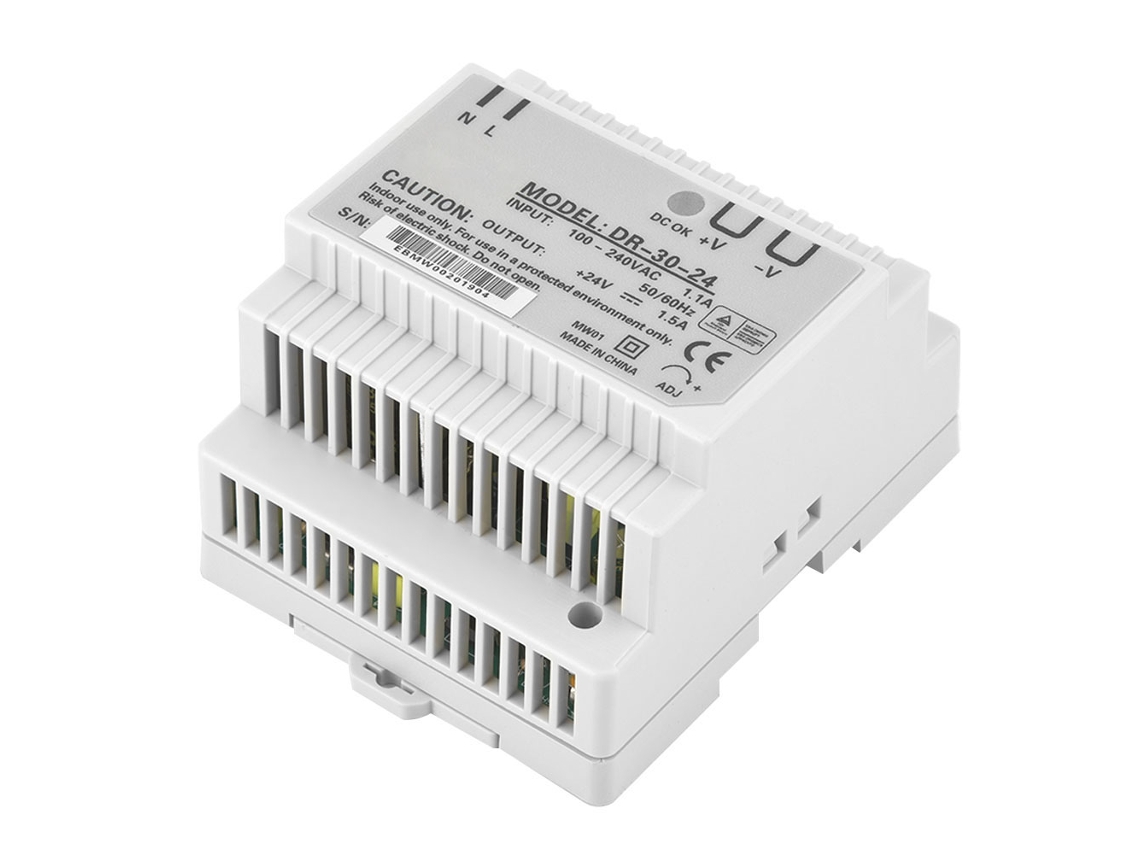 Fonte De Alimentação Din Rail Laxiscreed 30w 24v Ac/dc Para Automação Industrial