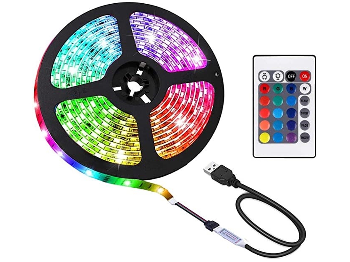 Cordão De Luzes Led, 2,5 M, Acabamento Preto, Comando Remoto, Resistente À Água, Para Decoração De Casa, Festas, Jardim E Eventos