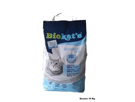 Biokat´S Bianco Classic Arena para Lecho de Gatos Antibacteriana Y Absorbente 100% 10Kg GIMBORN
