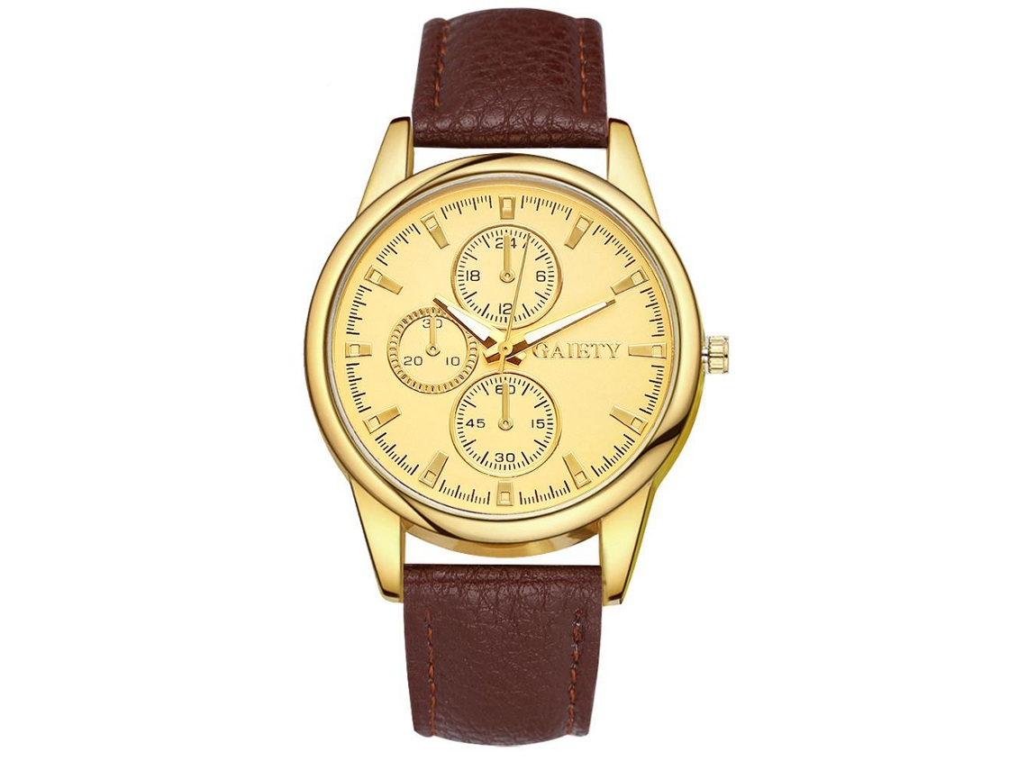Reloj De Pulsera Para Mujer Gaiety De Cuarzo Con Dial Redondo Y Correa De Pu Marrón