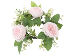 Coroa de Velas Artificiais em Forma Rosa Rosa para Decoração Festas e Casamentos BRILVIBERA