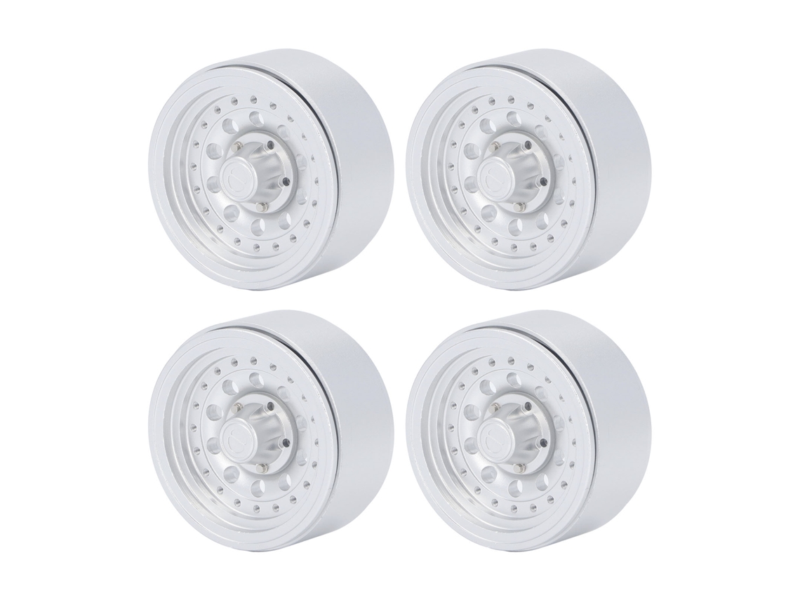 Mali conjunto de Rodas Rc Beadlock 4pcs 1.9 Polegada Liga de Alumínio Aro para Carro Rc 1/10 Axial Scx10 I Ii Iii Prata