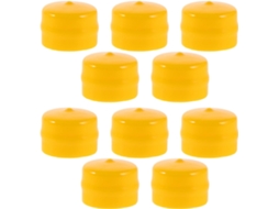 Pacote Com 10 Tampas De Rolamento De Eixo De Cortador De Grama De Plástico Amarelo