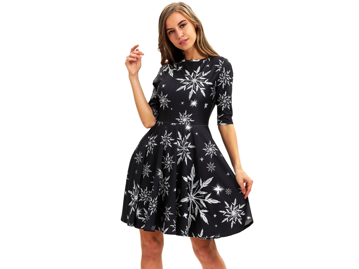 Roupas de Natal Vestido Slim Estampado L