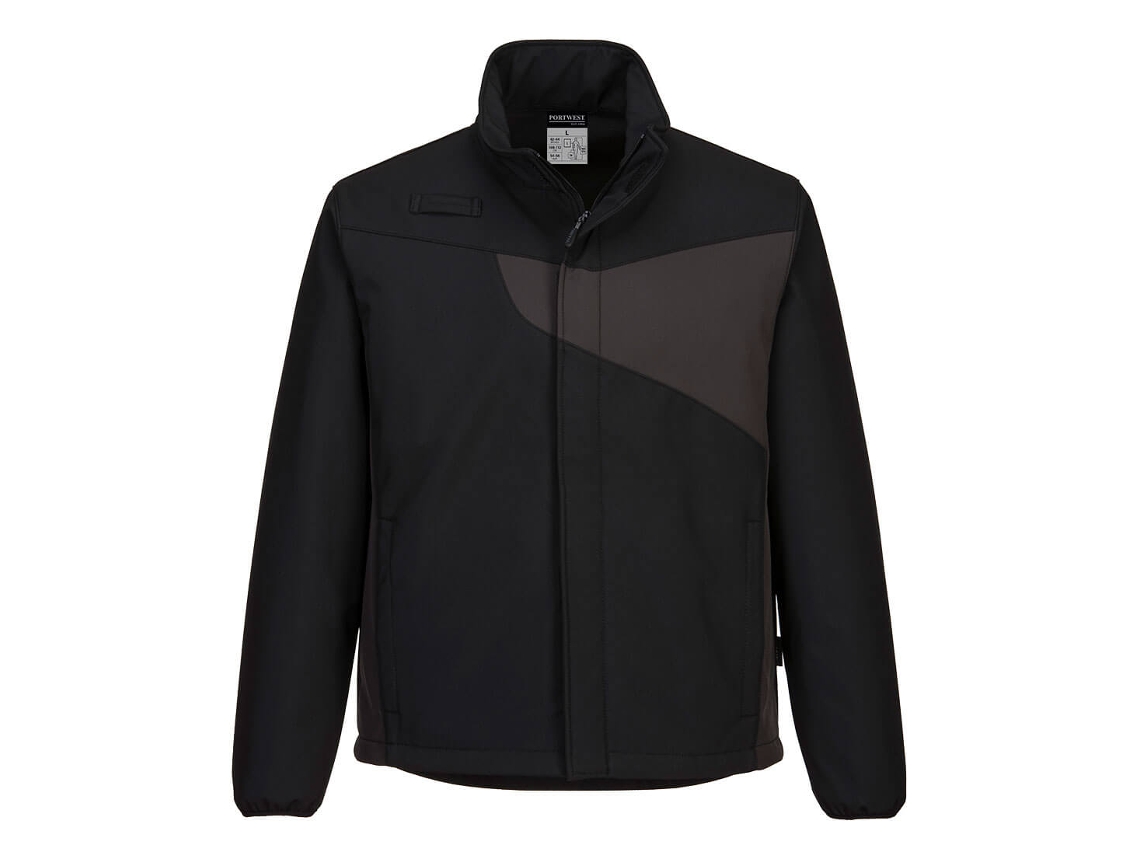 Jaqueta Softshell Pw2 De Duas Camadas Conforto E Estilo / Preto Cinza / L Portwest