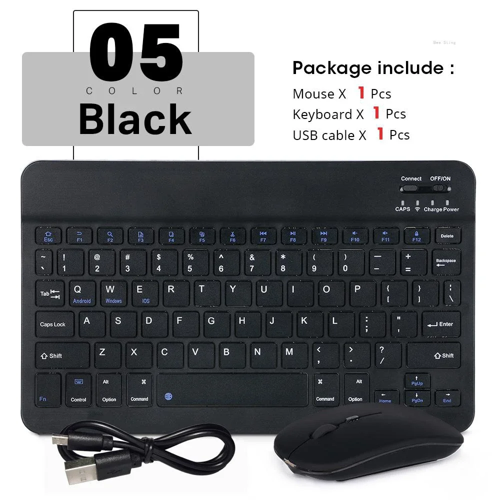 Teclado Sem Fio de 10 Polegadas para Pc, Ios e Android MDUG (conjunto Preto)