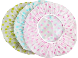 Conjunto De 3 Toucas Banho Grandes, Reutilizáveis E Impermeáveis, De Plástico Para Mulheres Vermelha, Azul E Verde