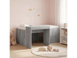 Vidaxl Cama Alta Para Crianças Com Mesa Sonoma Cinzento
