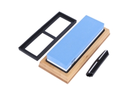 Ronjoe-pedra De Afiar Bicolor 2000/5000 Grit Com Base De Bambu E Silicone Azul