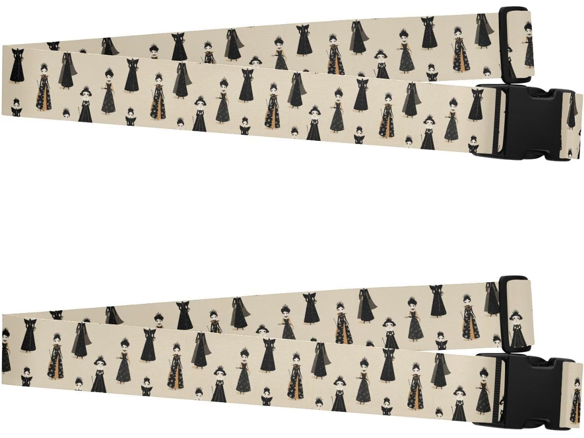 Conjunto De 2 Alças Bagagem Resistentes E Ajustáveis Com Estampa Princesas, Ideais Viagens, Escola, Negócios E
