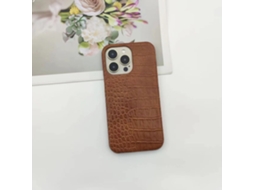 Capa Para Iphone 17 Pro Com Estampa De Crocodilo Marrom (tendência)