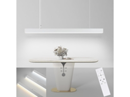 Modern White Led Pendente Luz Diam.107cm Alumínio 32w Regulável Com Controle Remoto Long Linear Design Para Escritório Sala De Estar Nettlife