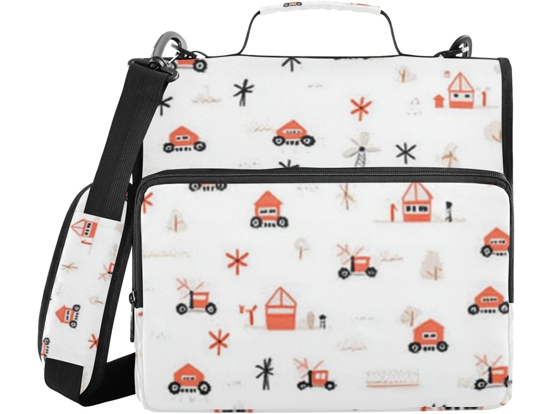 Conjunto de 3 anéis com calcanhar e ombro removíveis, diversas bolsas com zíper ou tamanho médio.